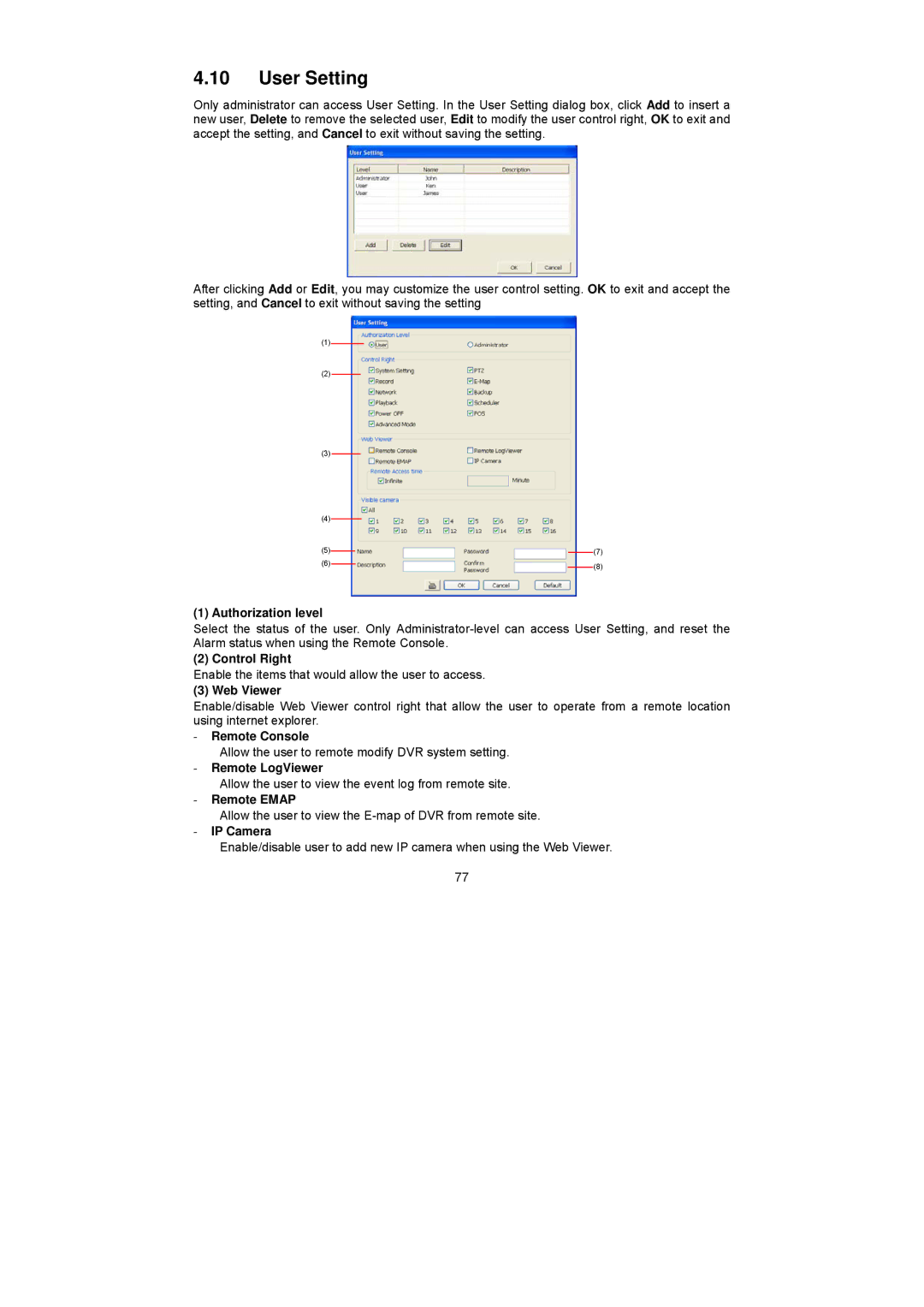 Speco Technologies PC Pro Series user manual User Setting 