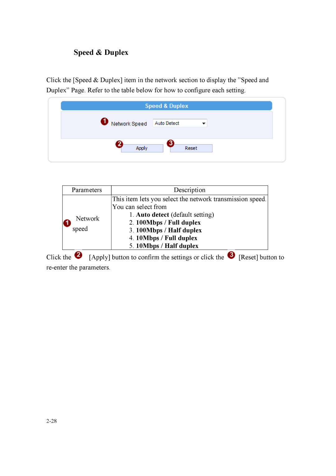 Speco Technologies SIPMPDVFH, SIPMPBVFH instruction manual Speed & Duplex 