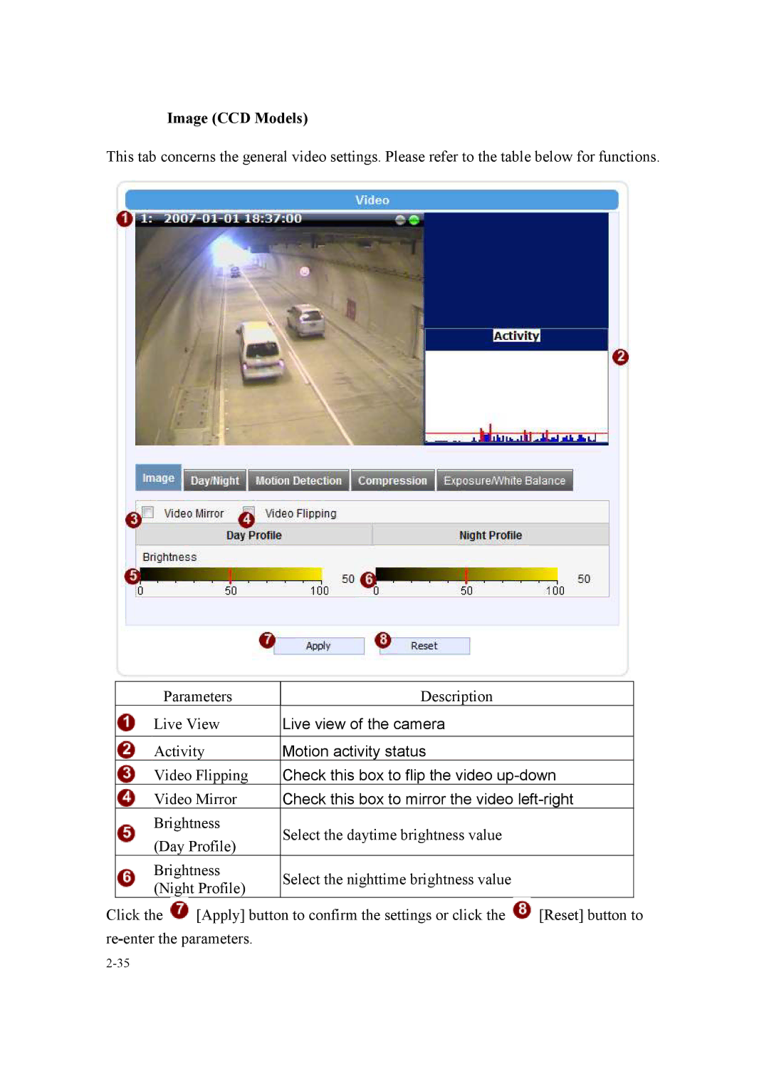 Speco Technologies SIPMPBVFH, SIPMPDVFH instruction manual Live view of the camera 