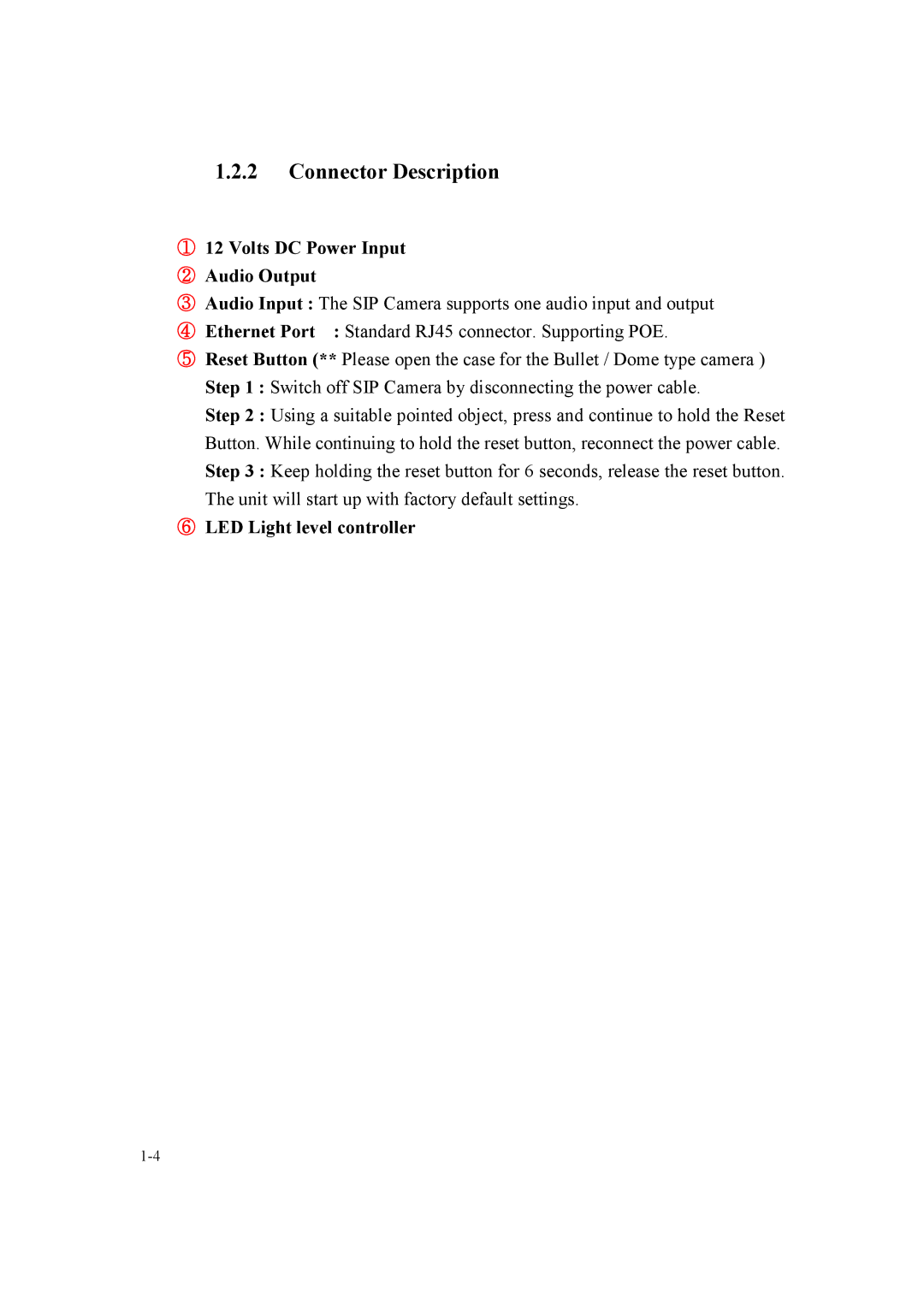 Speco Technologies SIPMPDVFH, SIPMPBVFH instruction manual Connector Description 