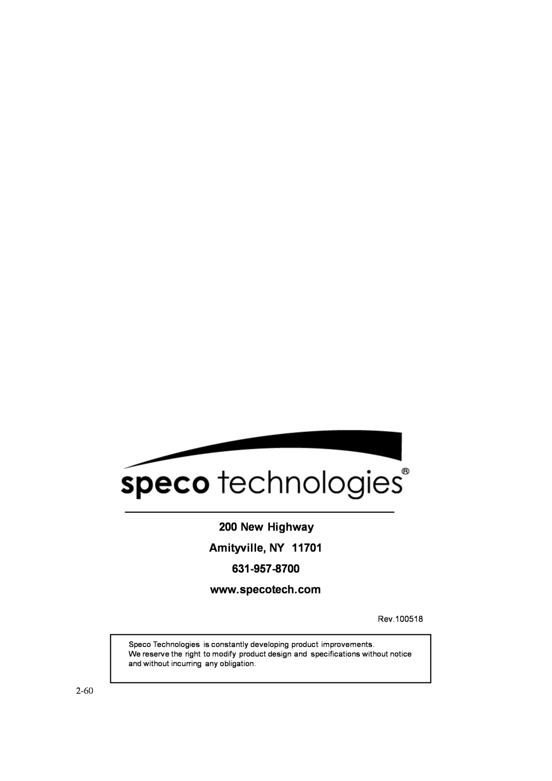 Speco Technologies SIPMPDVFH, SIPMPBVFH instruction manual New Highway Amityville, NY, Rev.100518 