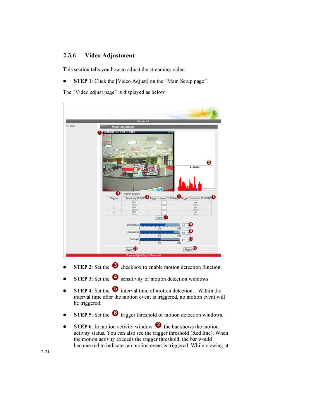 Speco Technologies SIPT5, SIPSD10X instruction manual Video Adjustment 