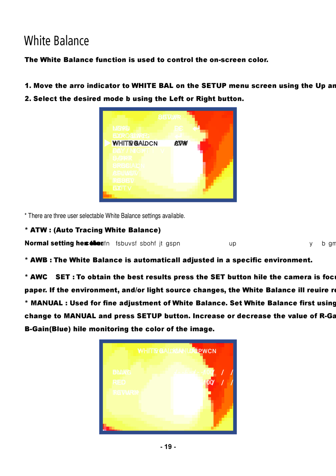 Speco Technologies VL647ILT instruction manual ATW Auto Tracking White Balance 