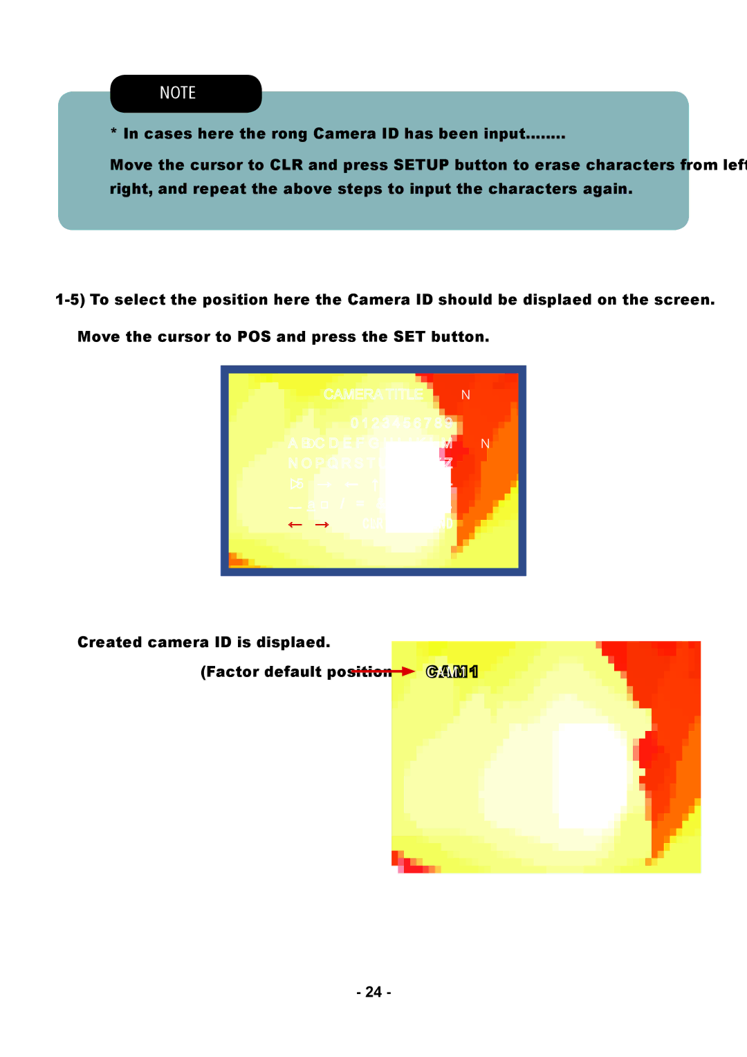 Speco Technologies VL647ILT instruction manual Cases where the wrong Camera ID has been input 