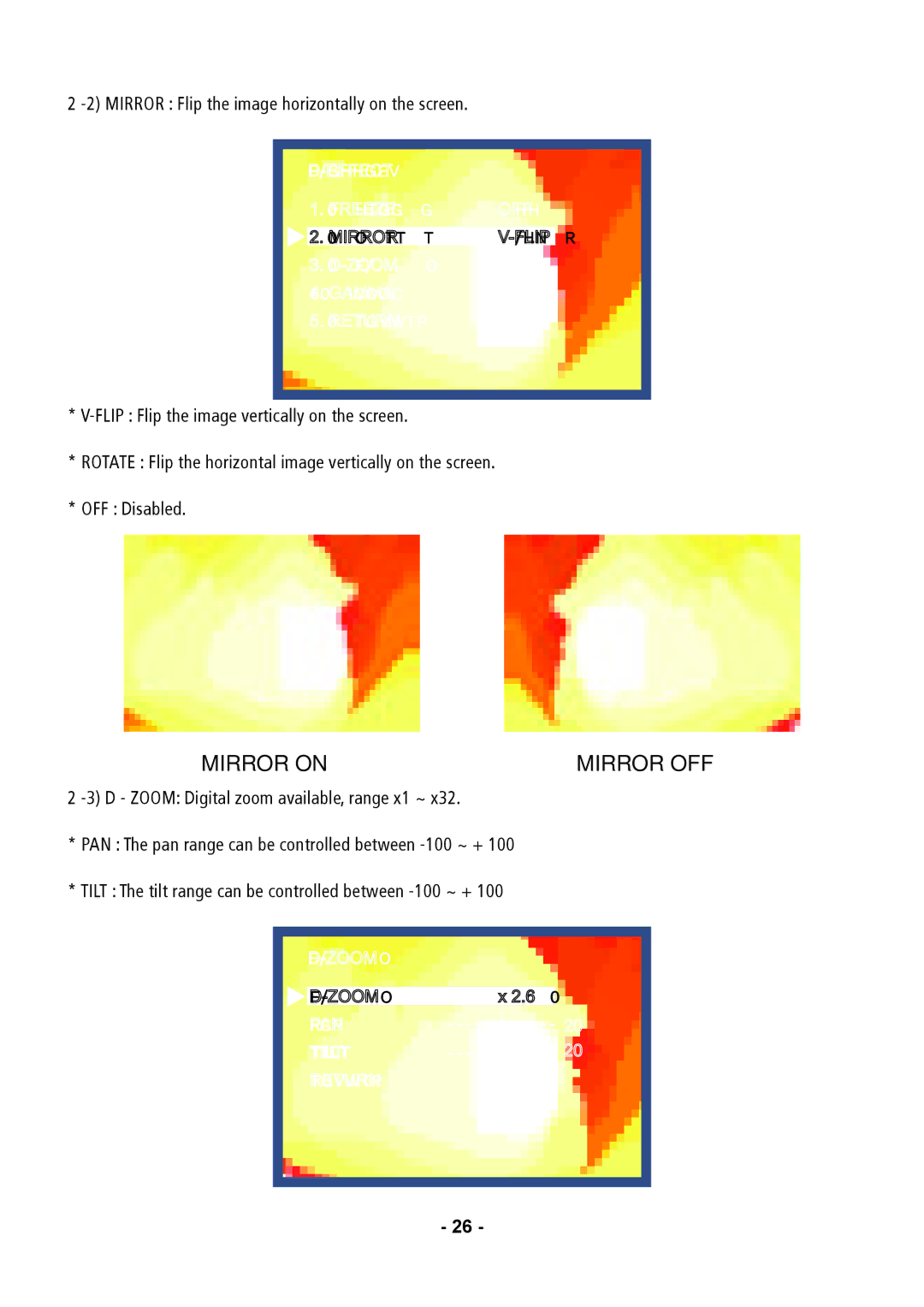 Speco Technologies VL647ILT instruction manual Mirror on 