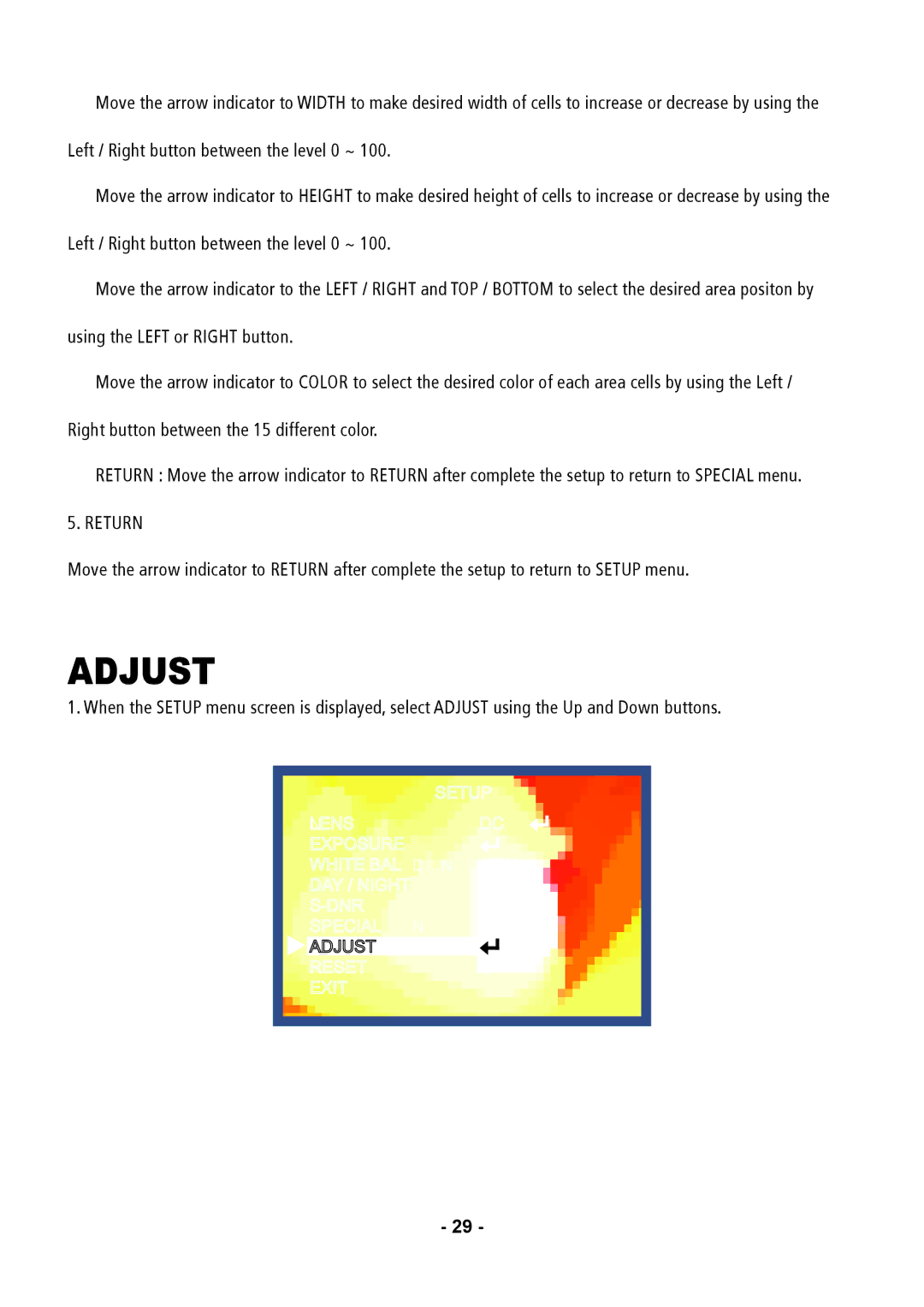 Speco Technologies VL647ILT instruction manual Adjust 