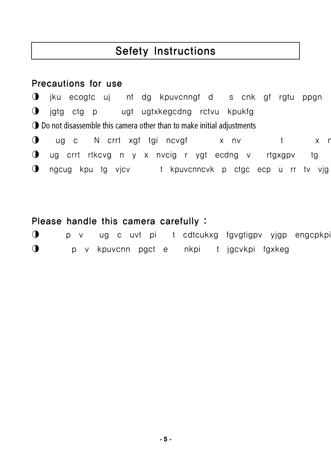 Speco Technologies VL647ILT instruction manual Sefety Instructions 