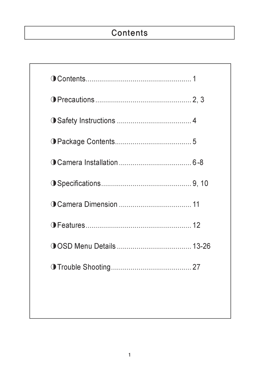 Speco Technologies VL7039IRVF, VL7038IRVF instruction manual Contents 