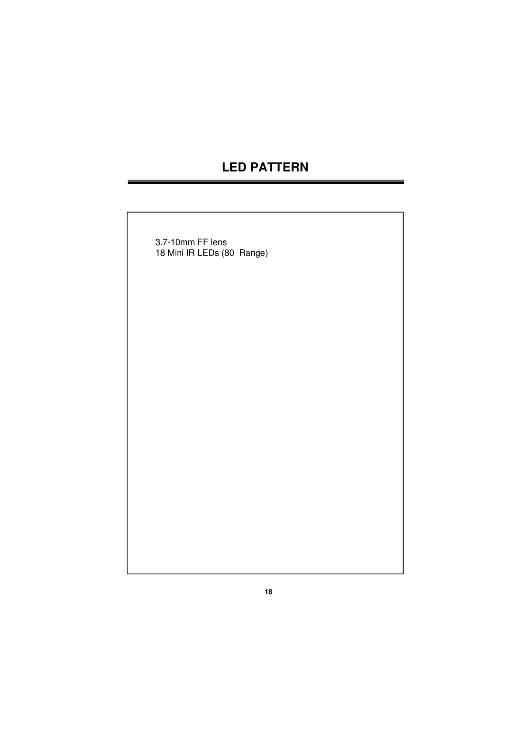 Speco Technologies VLB11SCSFF manual LED Pattern 