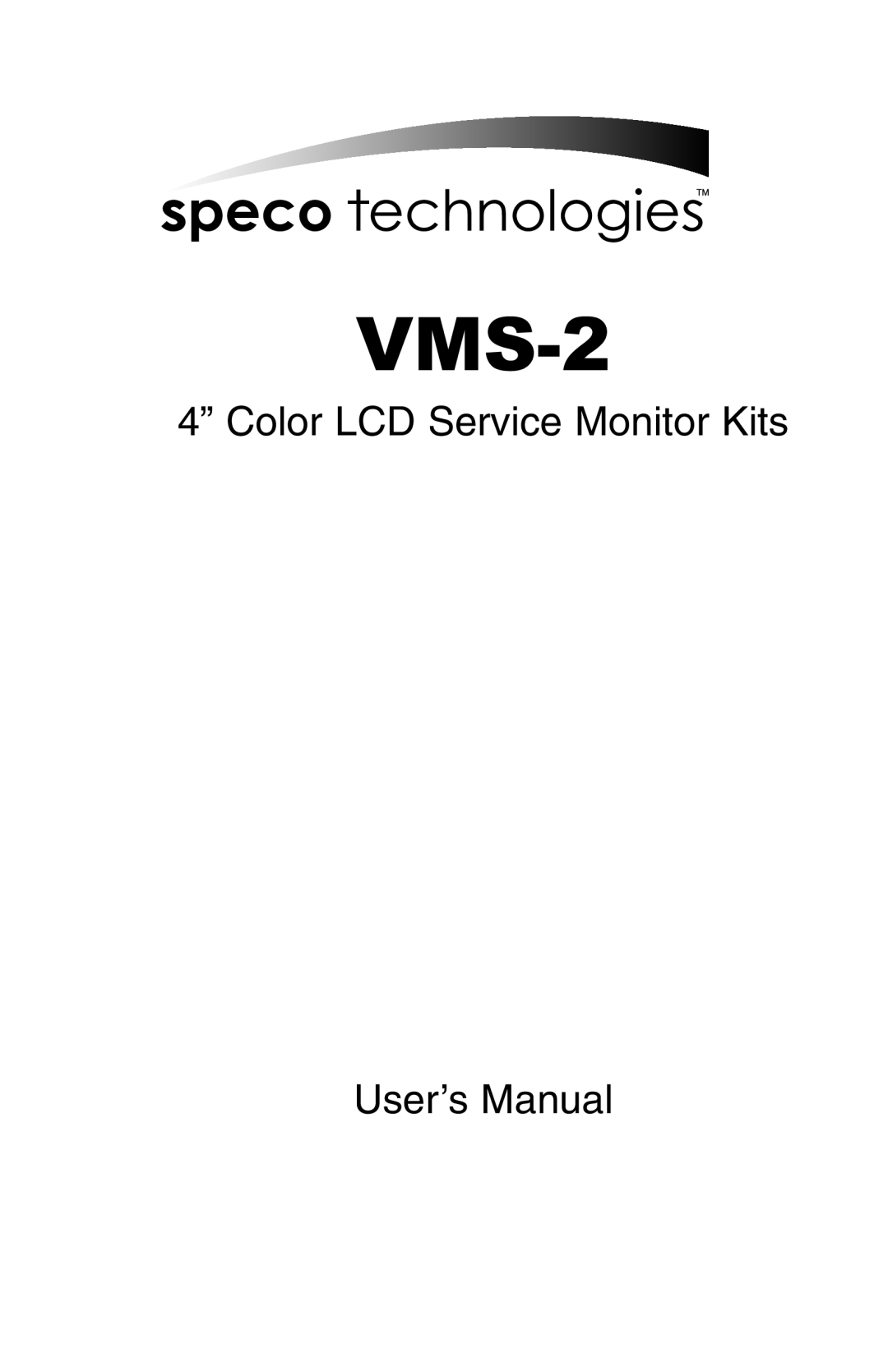 Speco Technologies VMS-2 user manual 