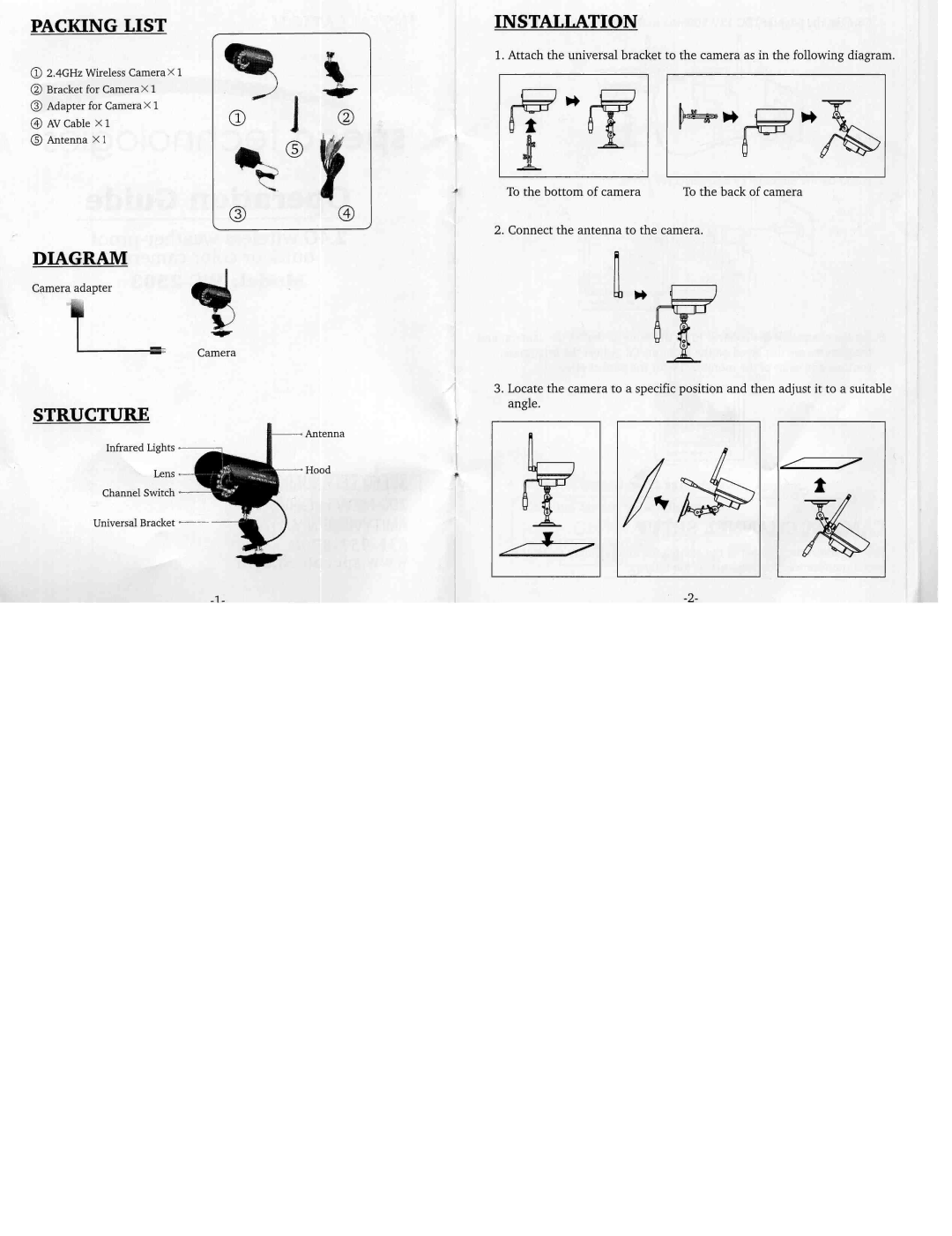 Speco Technologies WC-2503 manual 