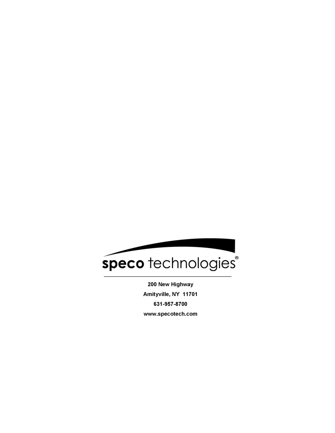 Speco Technologies WDR-R3 manual New Highway Amityville, NY 