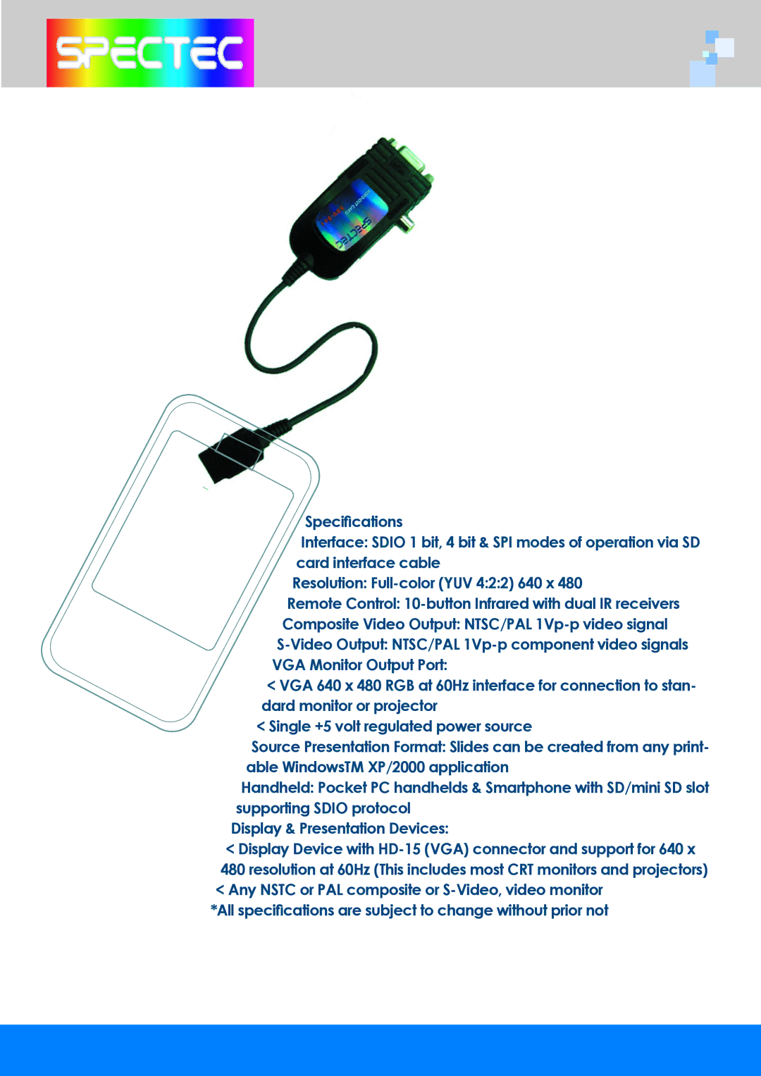 Spectec Computer Video-Out Card user manual 