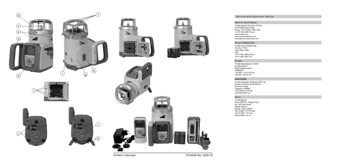 Spectra GL612 manual North & Latin America Africa & Middle East, Europe, Asia-Paciﬁc, China 