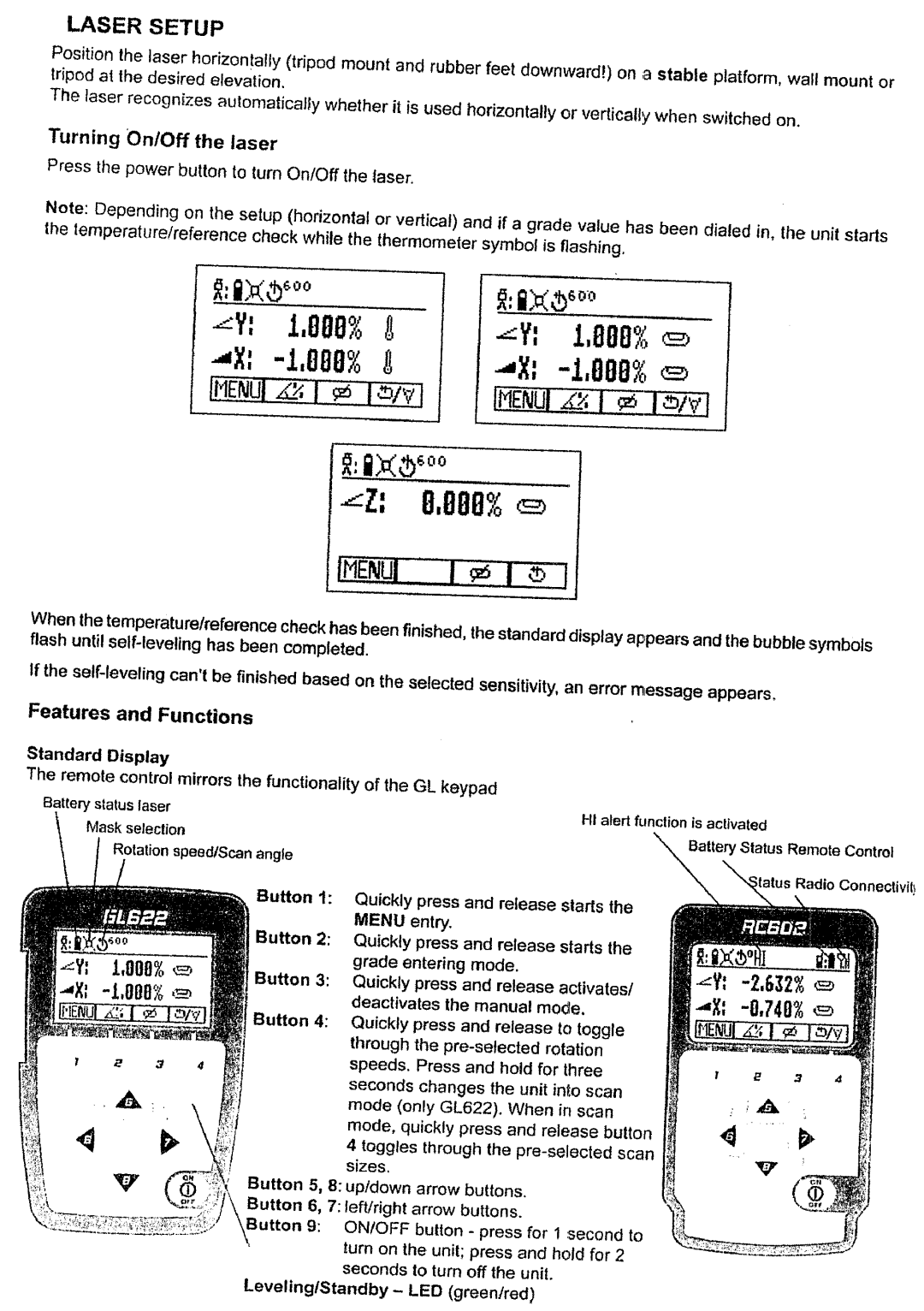 Spectra GL622 manual 