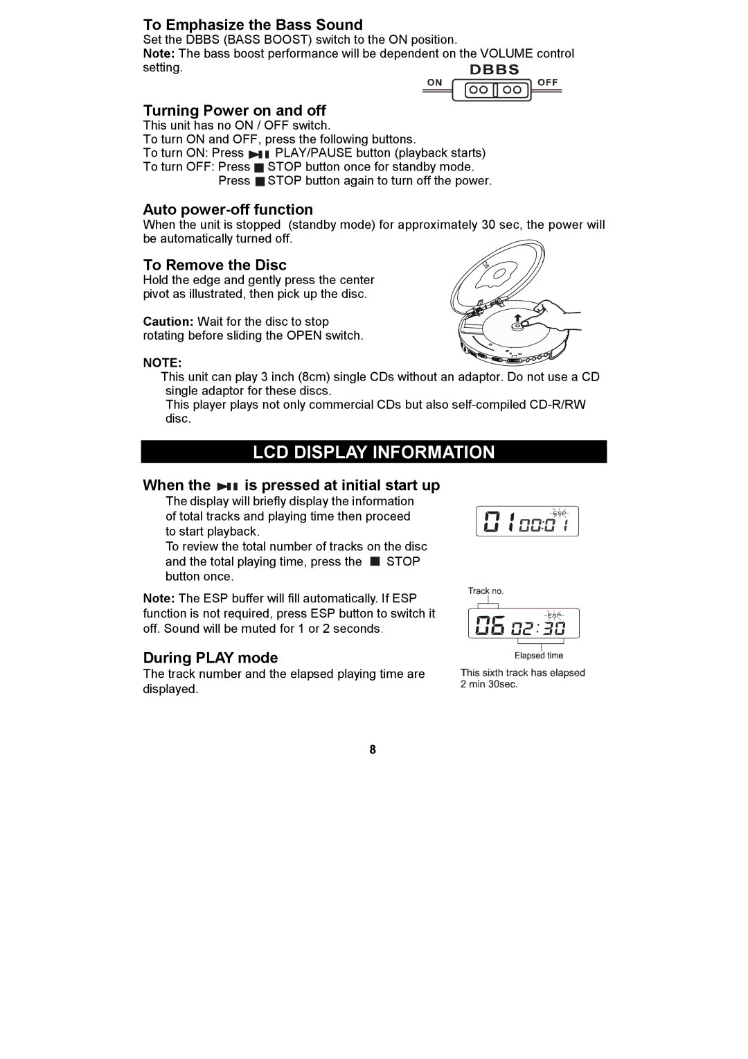 Spectra KT2038 owner manual LCD Display Information 