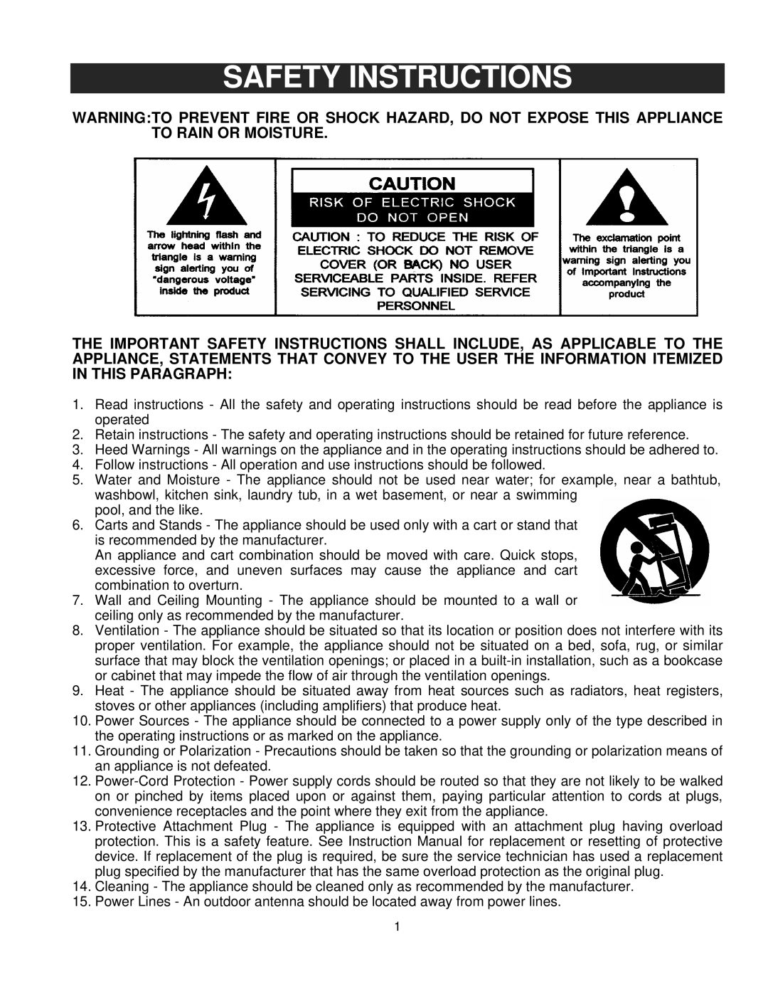 Spectra KT2053 owner manual Safety Instructions 