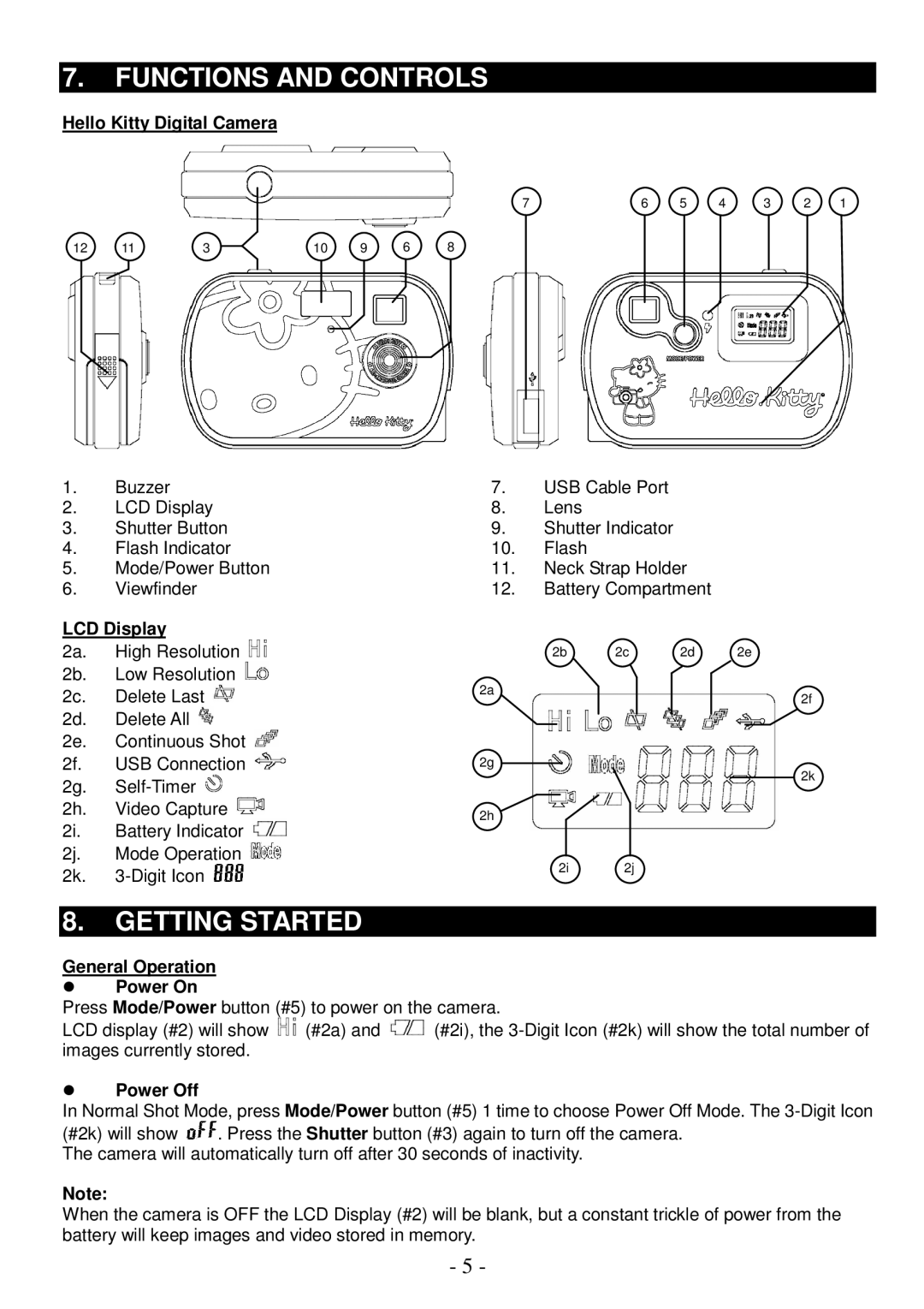 Spectra KT7002 owner manual Functions and Controls, Getting Started 