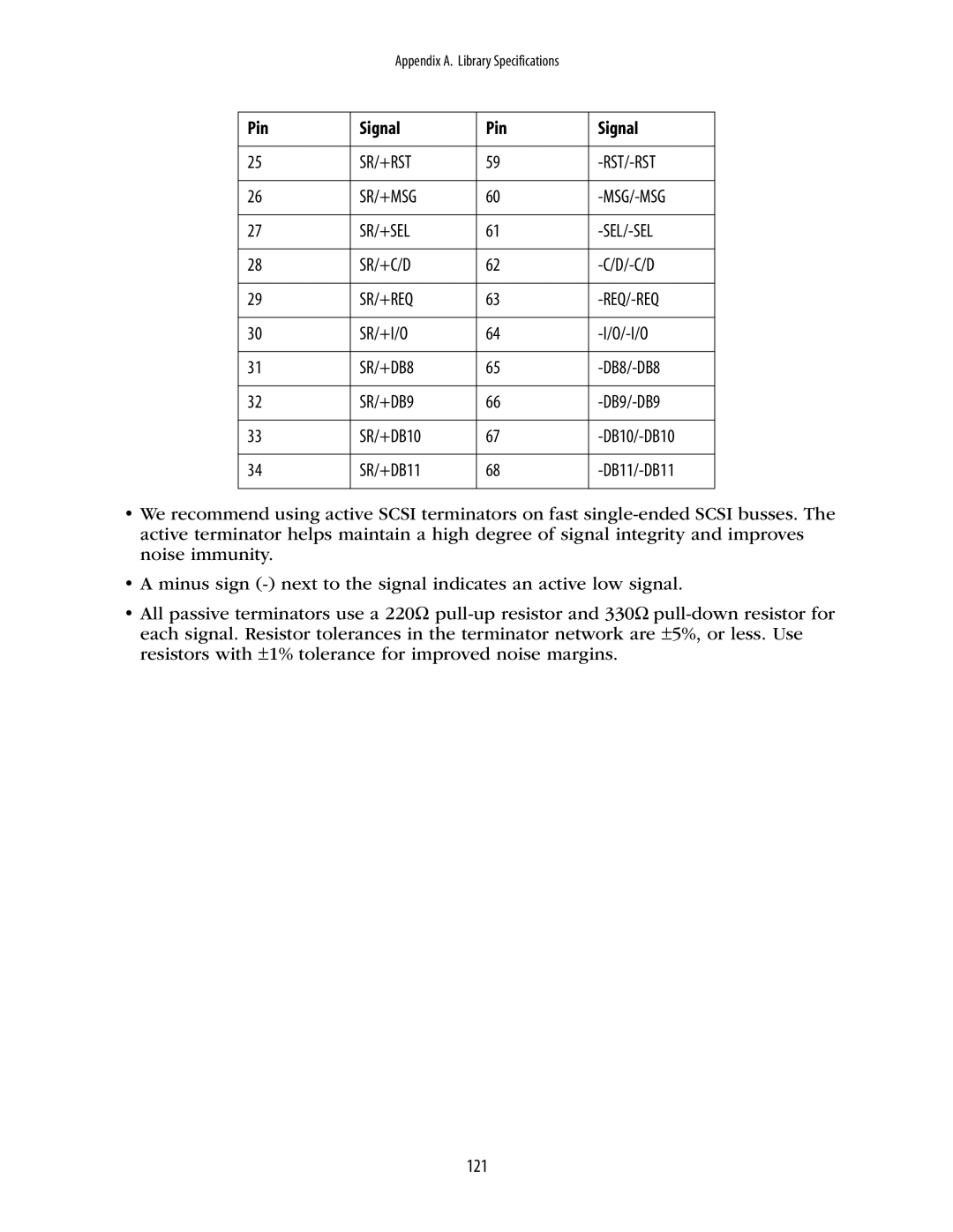 Spectra Logic 10000 manual Sr/+Rst Rst/-Rst Sr/+Msg Msg/-Msg Sr/+Sel Sel/-Sel Sr/+C/D 