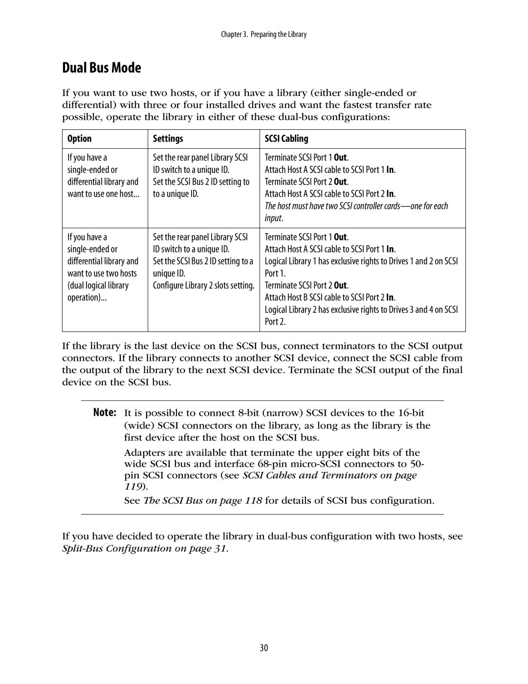 Spectra Logic 10000 manual Dual Bus Mode, Input 