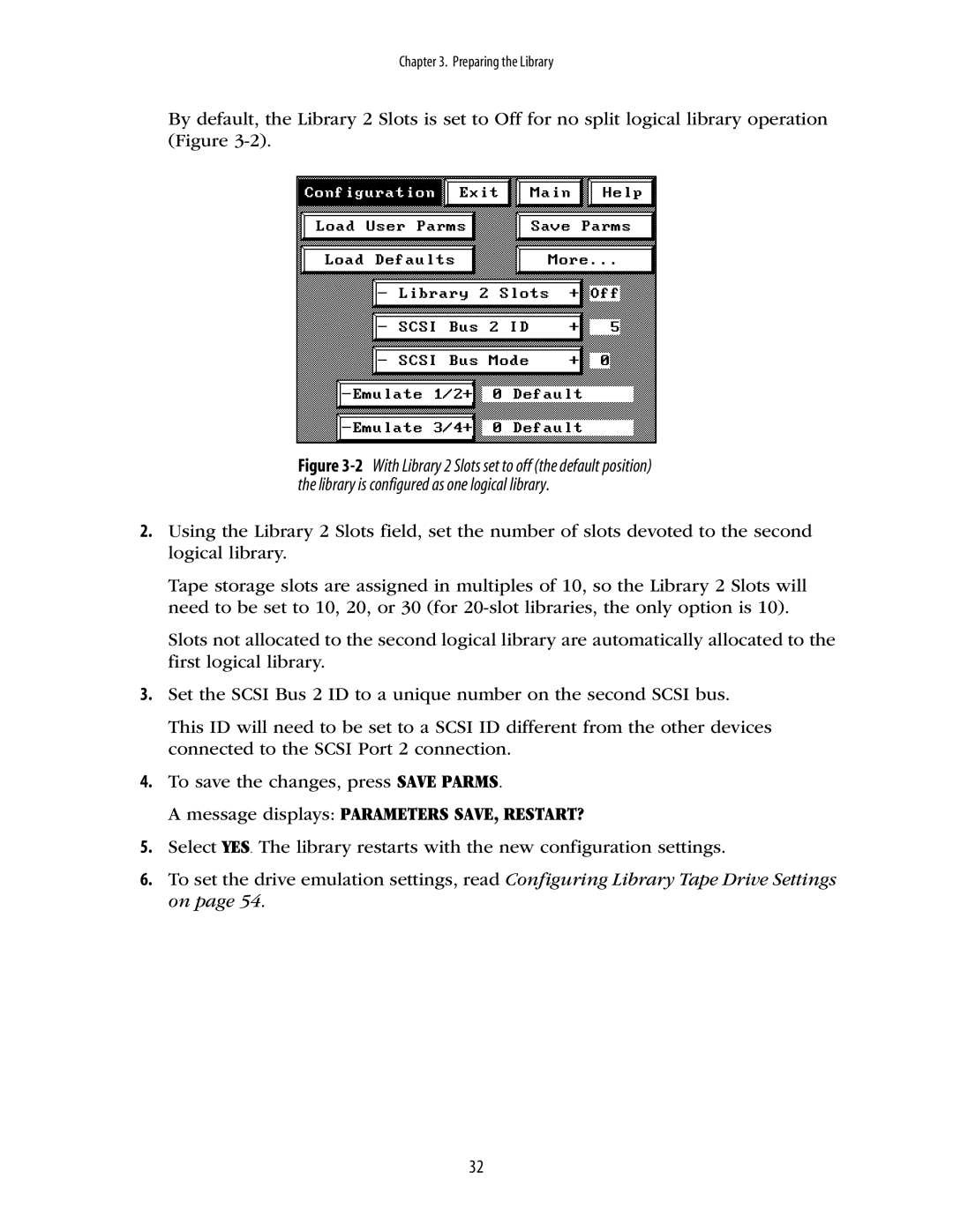 Spectra Logic 10000 manual Message displays Parameters SAVE, RESTART? 