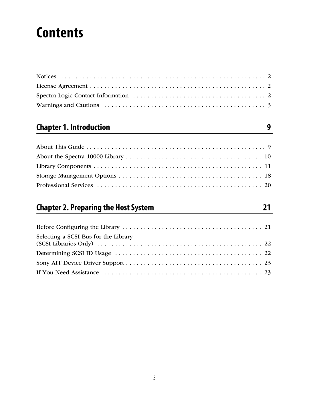 Spectra Logic 10000 manual Contents 