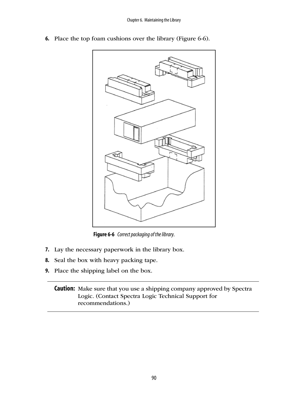 Spectra Logic 10000 manual 6Correct packaging of the library 