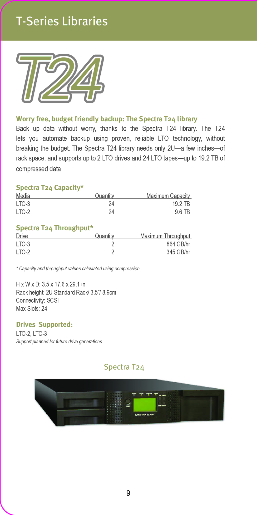 Spectra Logic 2007 manual Spectra T24 