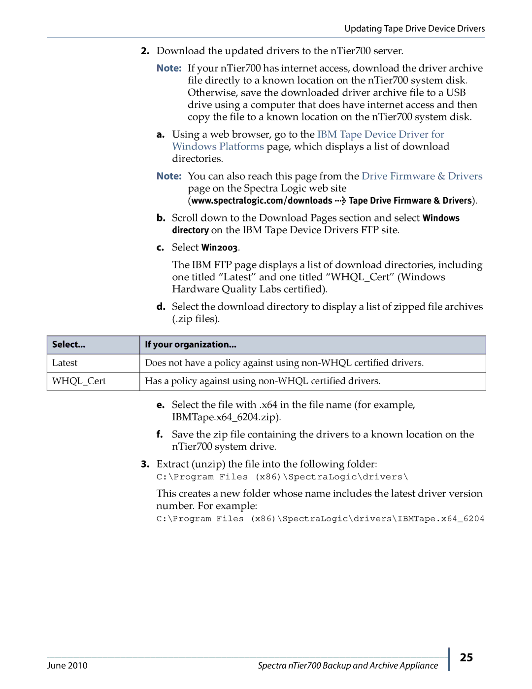 Spectra Logic NTIER700 manual Select If your organization 