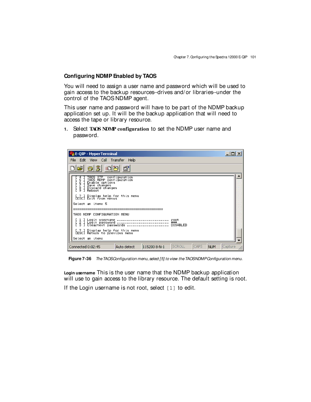 Spectra Logic Spectra 12000 manual Configuring Ndmp Enabled by Taos 