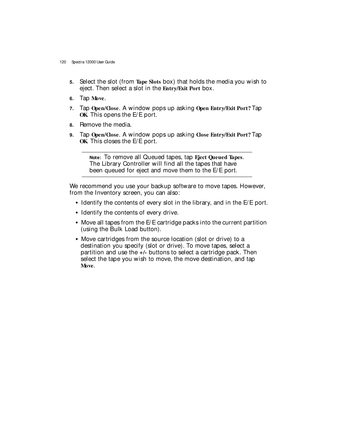 Spectra Logic Spectra 12000 manual Move 