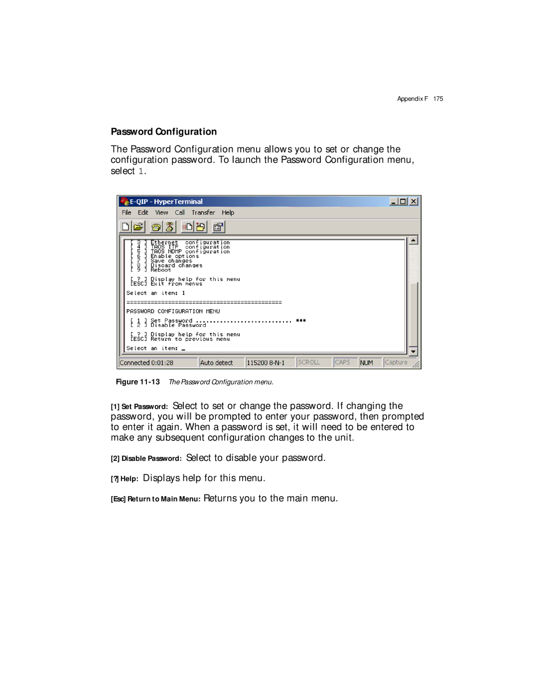 Spectra Logic Spectra 12000 manual 13The Password Configuration menu 