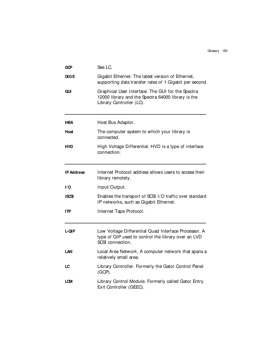 Spectra Logic Spectra 12000 manual Host, IP Address, Iscsi 