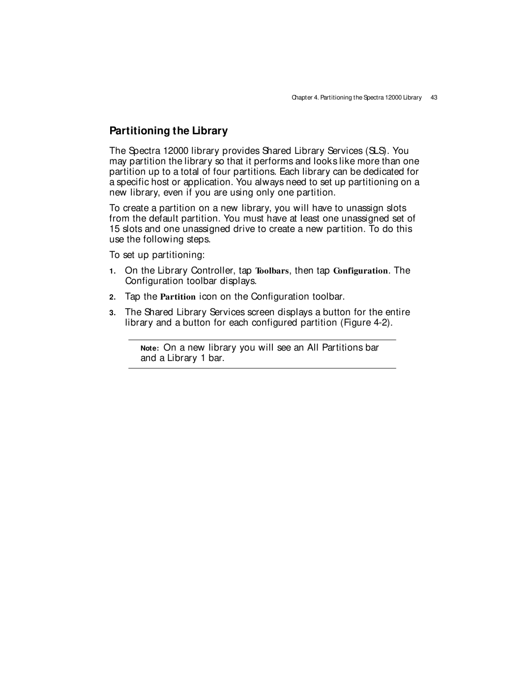 Spectra Logic Spectra 12000 manual Partitioning the Library 