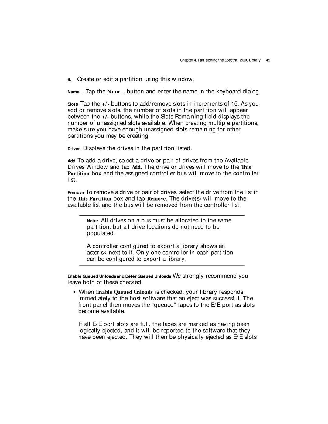 Spectra Logic manual Partitioning the Spectra 12000 Library 