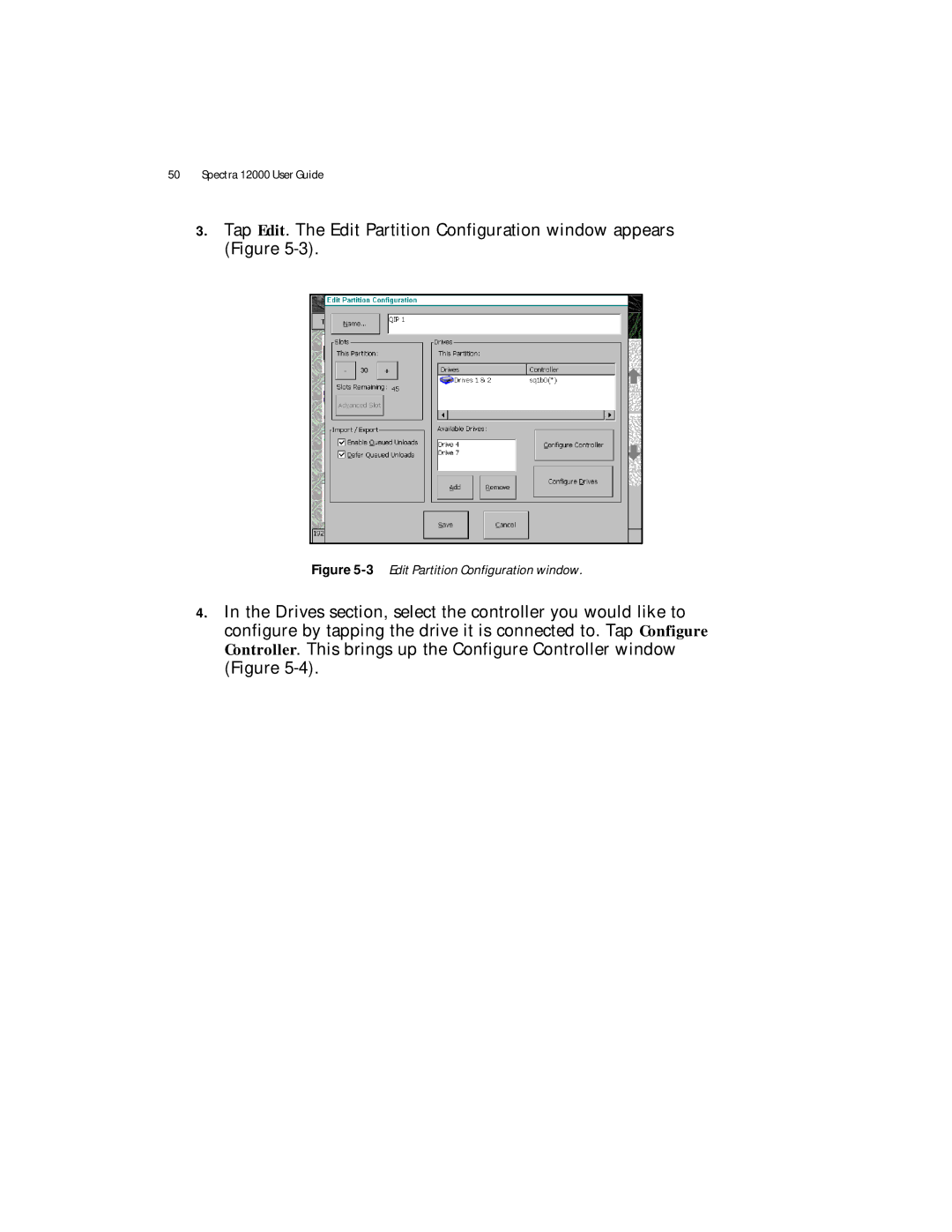 Spectra Logic Spectra 12000 manual 3Edit Partition Configuration window 