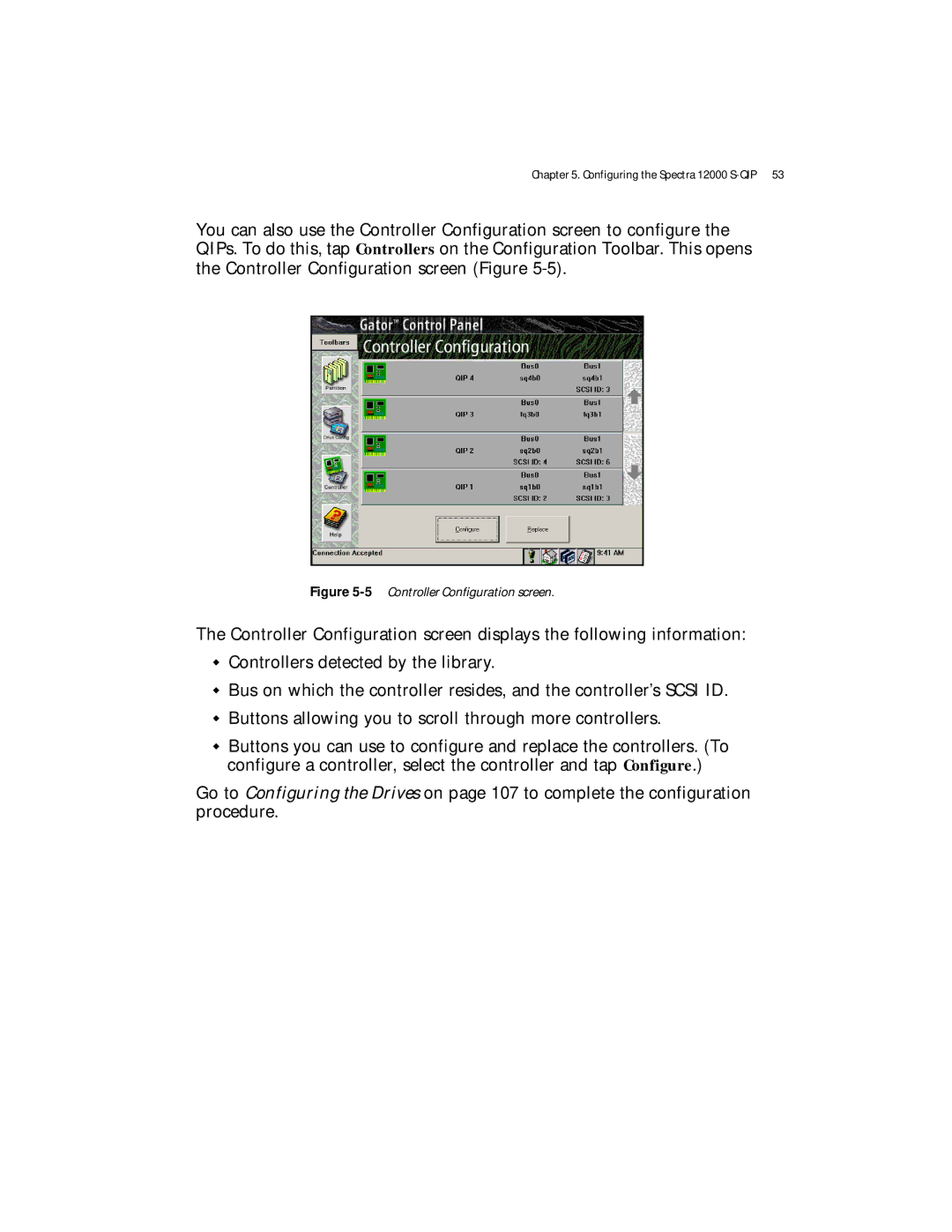 Spectra Logic Spectra 12000 manual 5Controller Configuration screen 