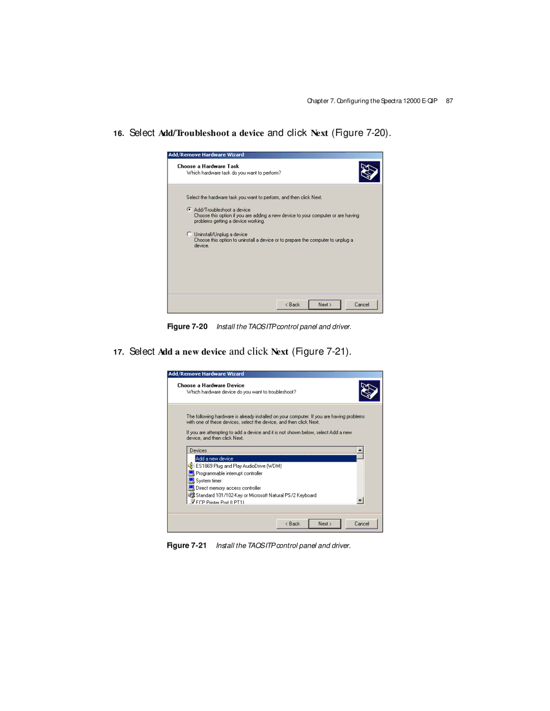 Spectra Logic Spectra 12000 manual 20Install the Taos ITP control panel and driver 