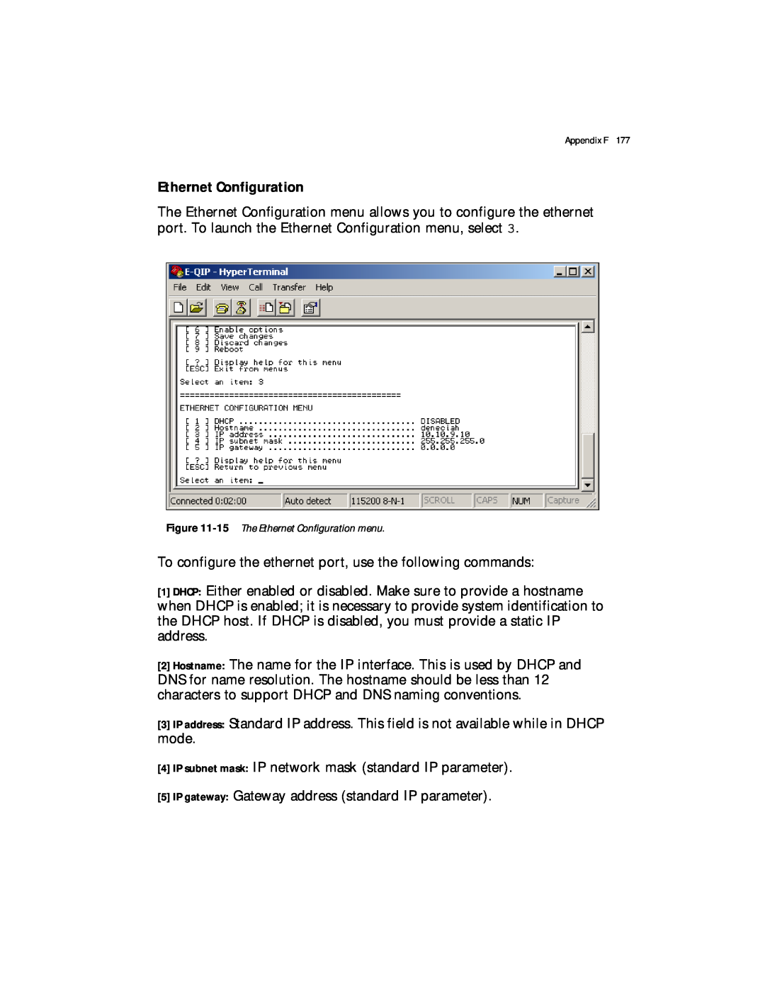 Spectra Logic Spectra 12000 manual 15 The Ethernet Configuration menu 