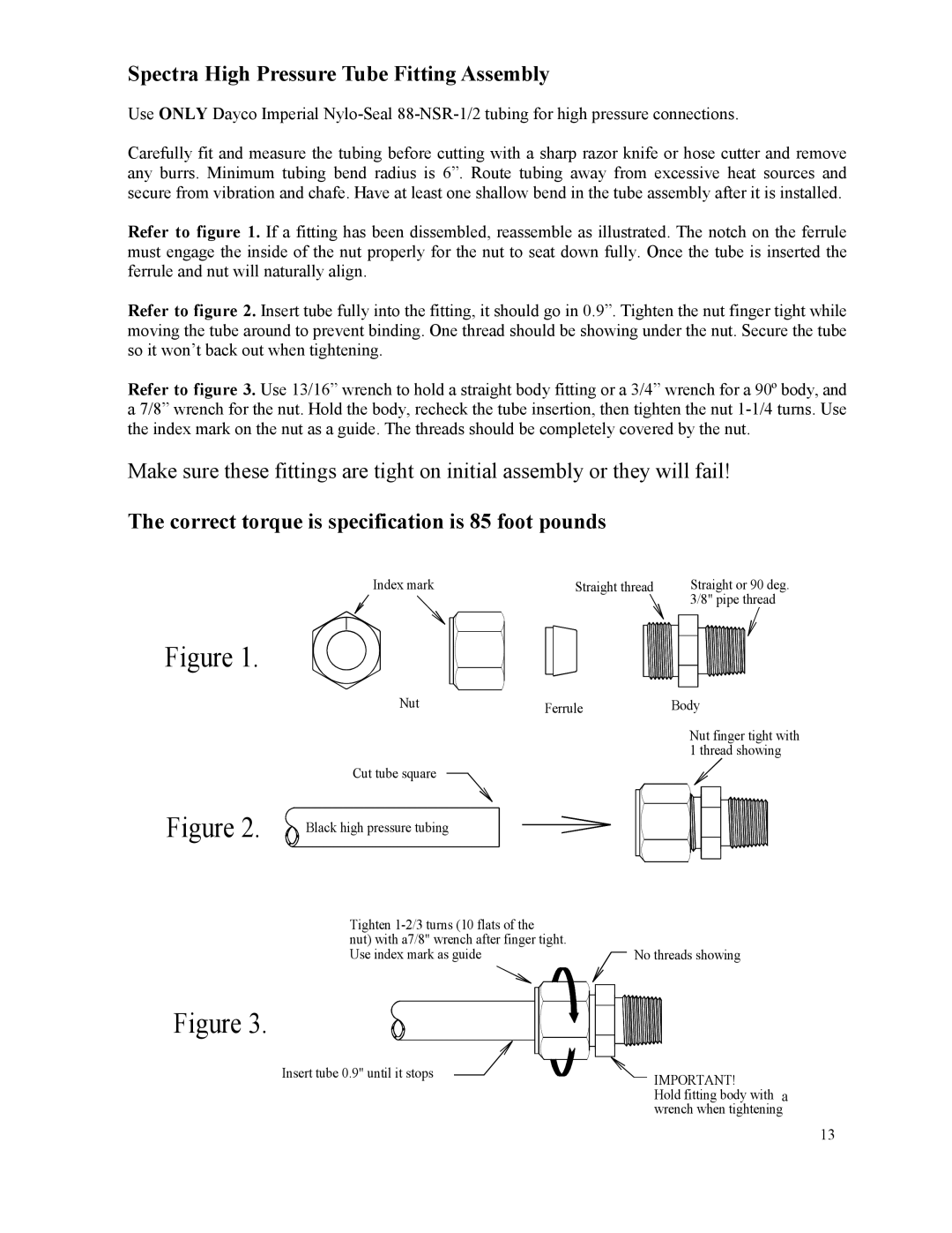 Spectra Watermakers MPC-5000 owner manual Spectra High Pressure Tube Fitting Assembly 