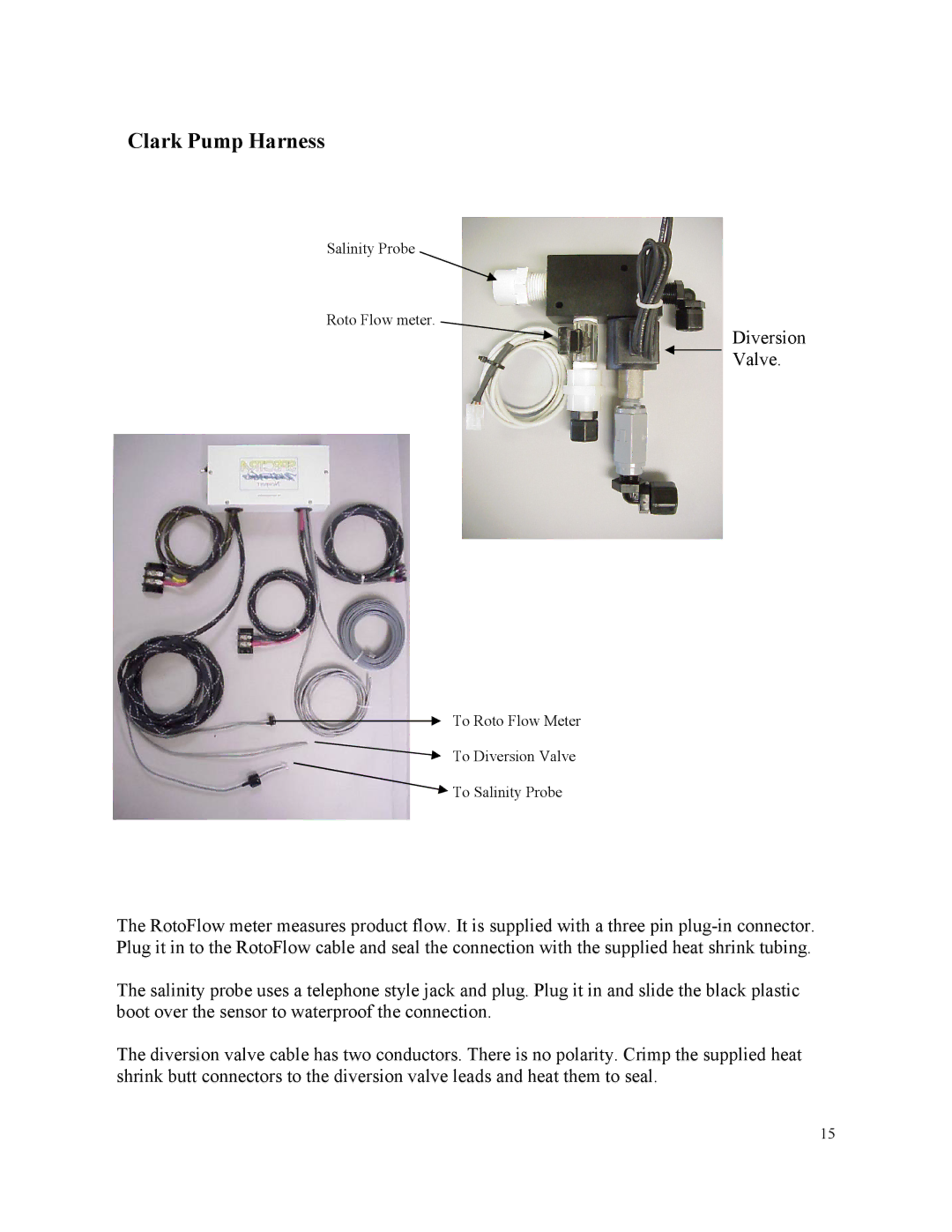 Spectra Watermakers MPC-5000 owner manual Clark Pump Harness 