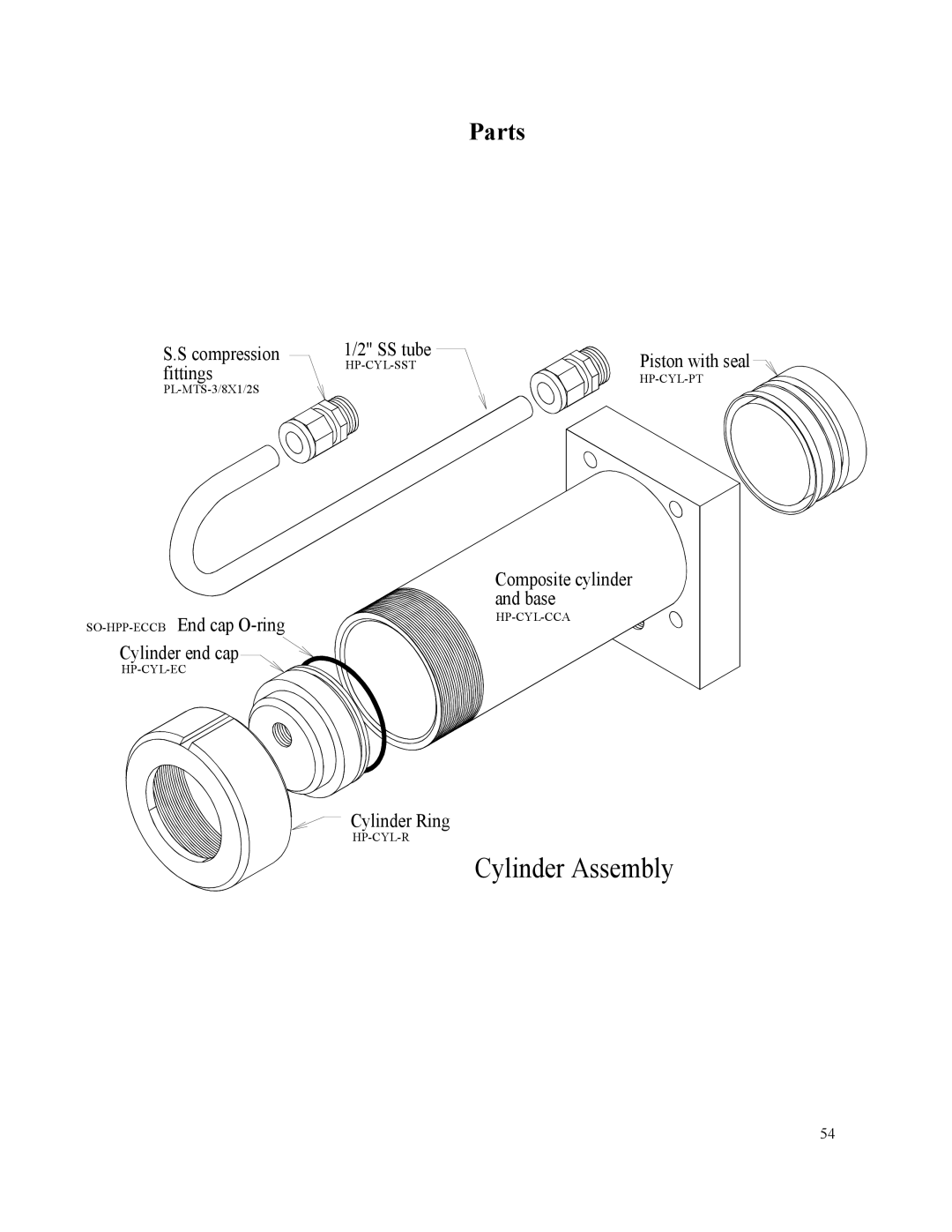 Spectra Watermakers MPC-5000 owner manual Cylinder Assembly 