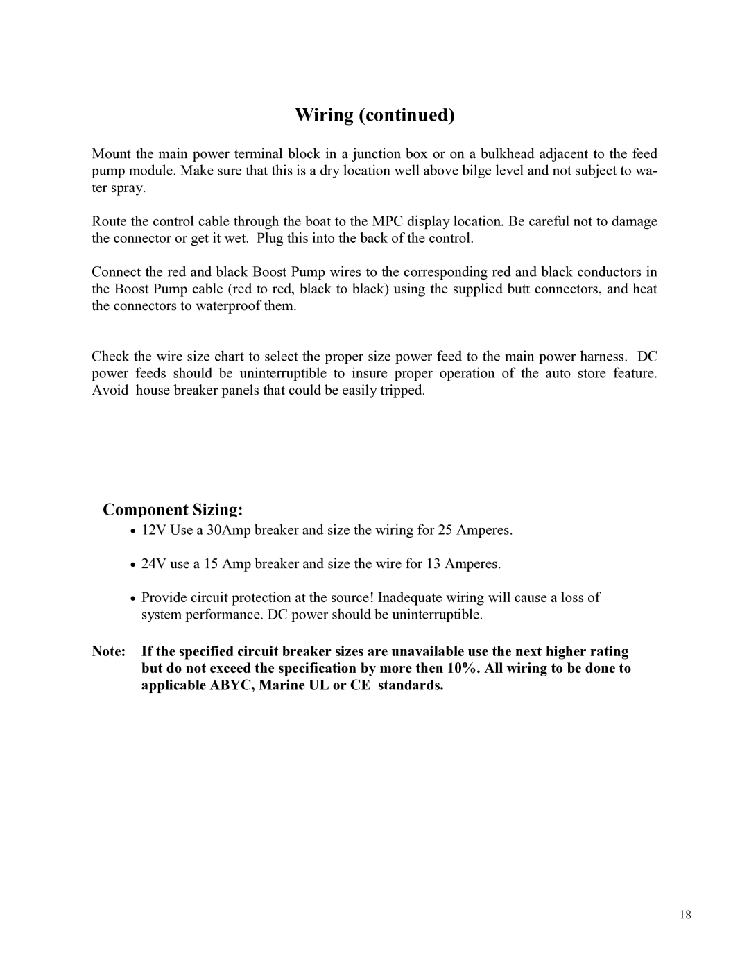 Spectra Watermakers Newport 400 owner manual Component Sizing 