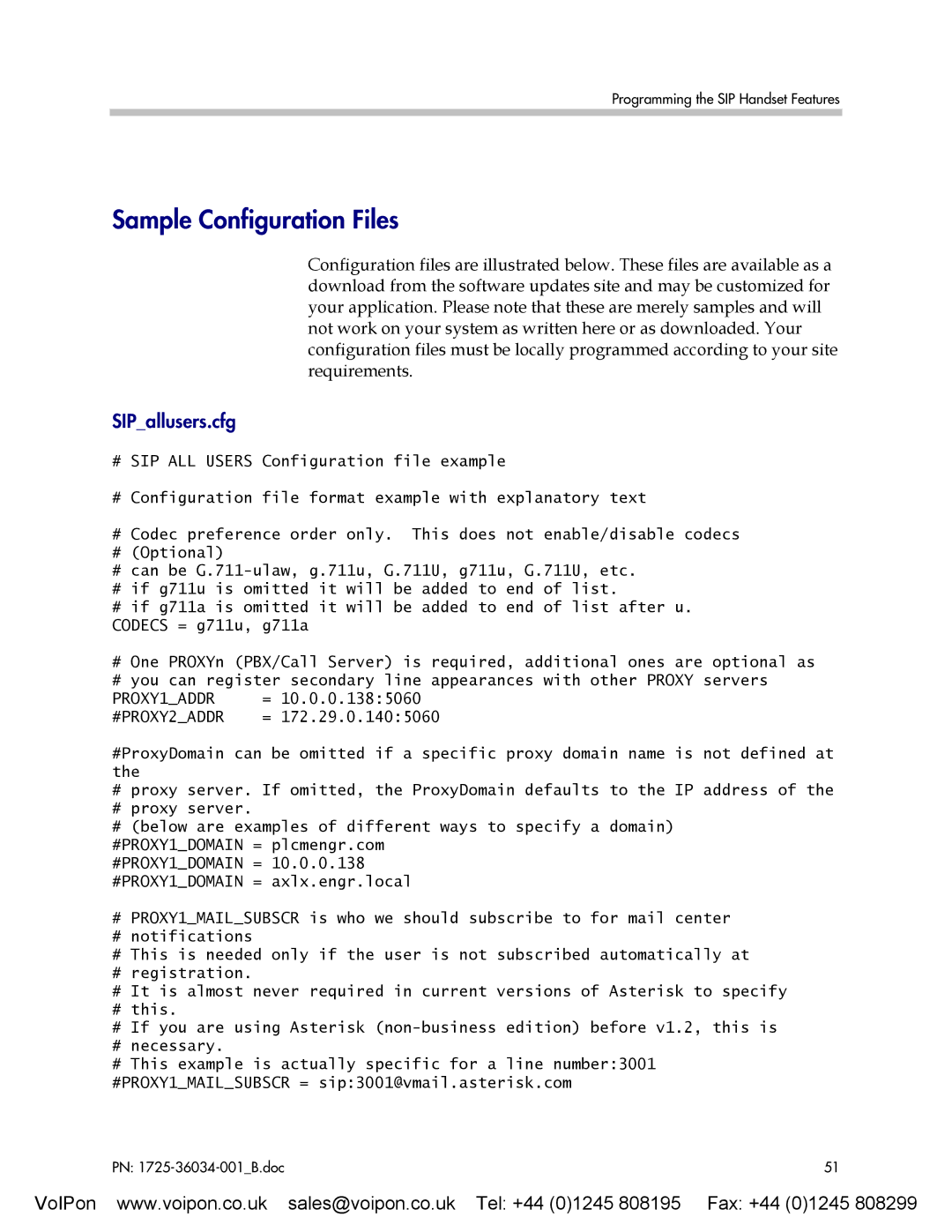 SpectraLink 8002 manual Sample Configuration Files, SIPallusers.cfg 