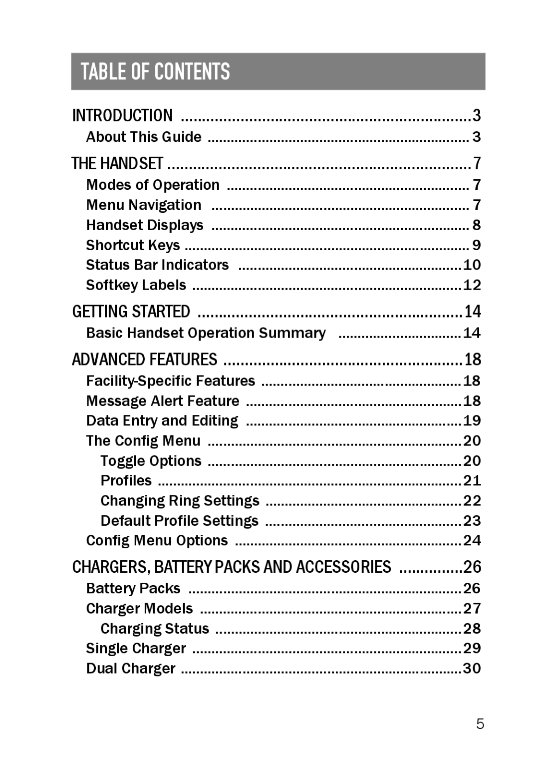 SpectraLink LINK 6020 manual Table of Contents 