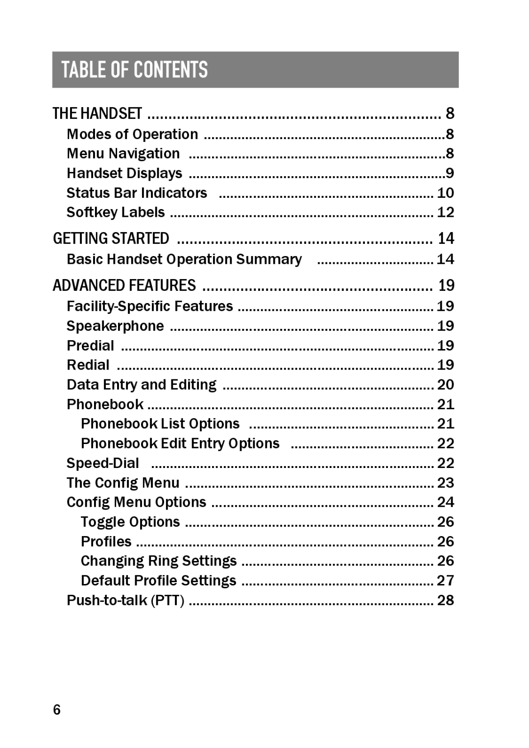 SpectraLink NetLink 8000 manual Table of Contents 