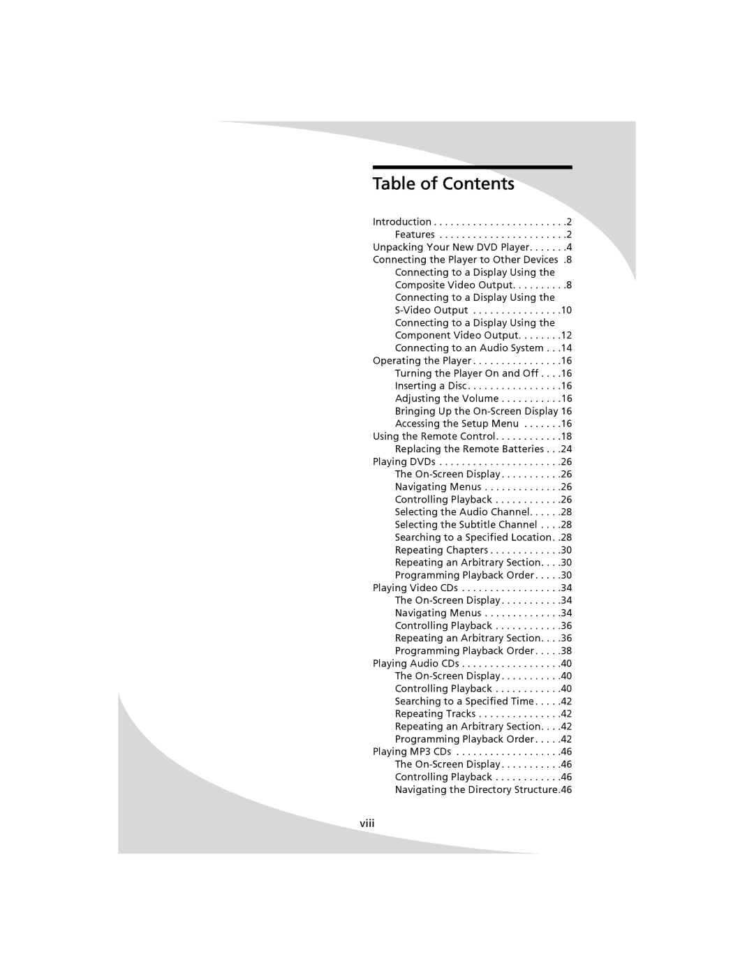 SpectronIQ PD-1100 user manual Table of Contents 