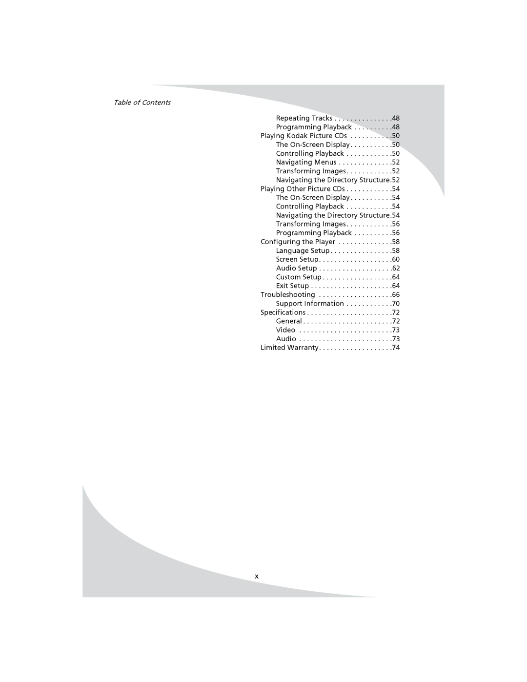 SpectronIQ PD-1100 user manual Table of Contents 