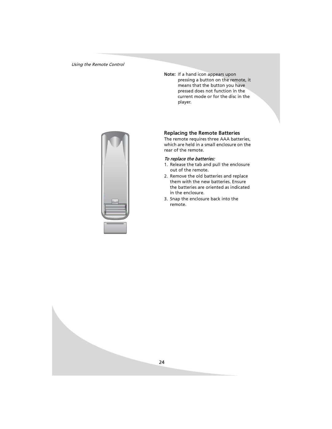 SpectronIQ PD-1100 user manual Replacing the Remote Batteries, Using the Remote Control, To replace the batteries 