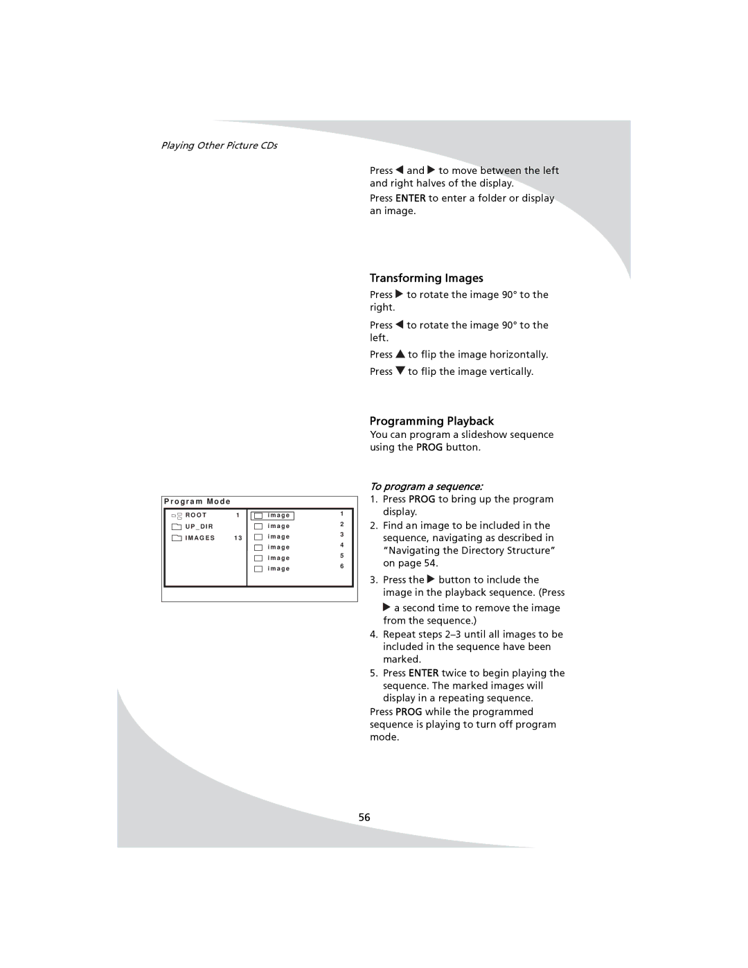 SpectronIQ PD-1100 user manual Transforming Images, Playing Other Picture CDs 